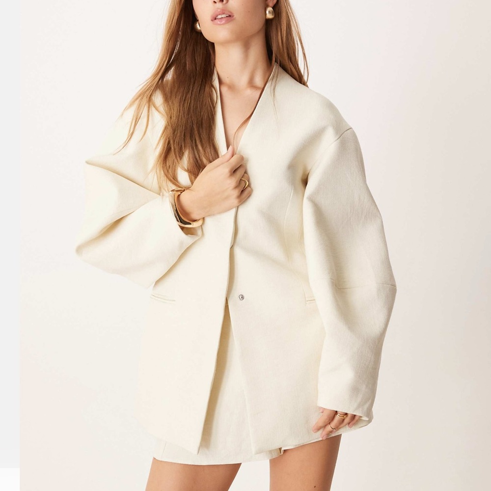 ASOS design Cream Oversized Women's Blazer Jacket